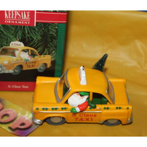 Hallmark S. Claus Taxi Holiday Ornament 1990 QX46861